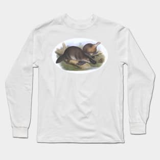 Platypus Australian Animal Illustration Long Sleeve T-Shirt